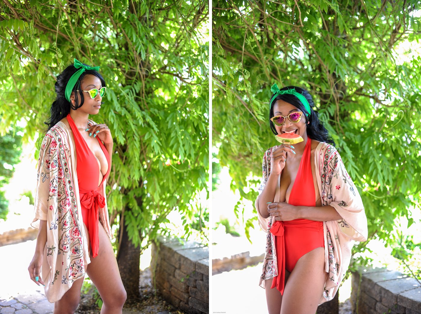 Vintage inspired bathing suit and coverup at birthday party Bandit's Ridge Louisa, Va